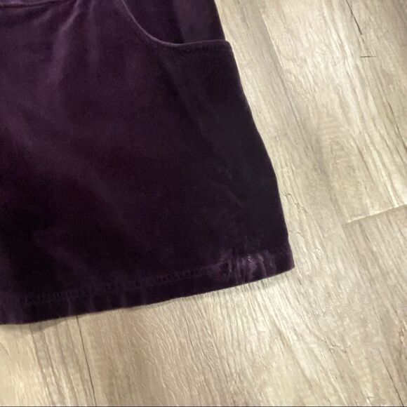Vintage 90s Express Purple Velvet Romper Mini Dress Medium Zipper 100% Cotton - Picture 6 of 14